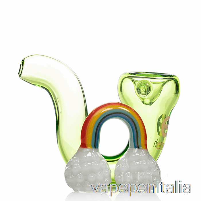 Vape In Italia Pipa A Mano In Vetro Cheech Rain 'n' Rainbows Verde Trasparente